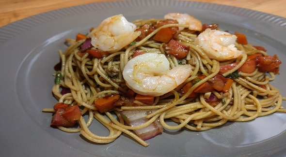 Shrimp Bruschetta Pasta